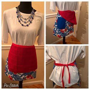 Handmade pocket apron with towel attached